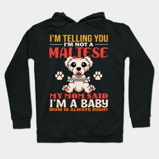 I'm Telling You I'm Not A Maltese My Mom Said I'm A Baby Mom Is Always Right Hoodie